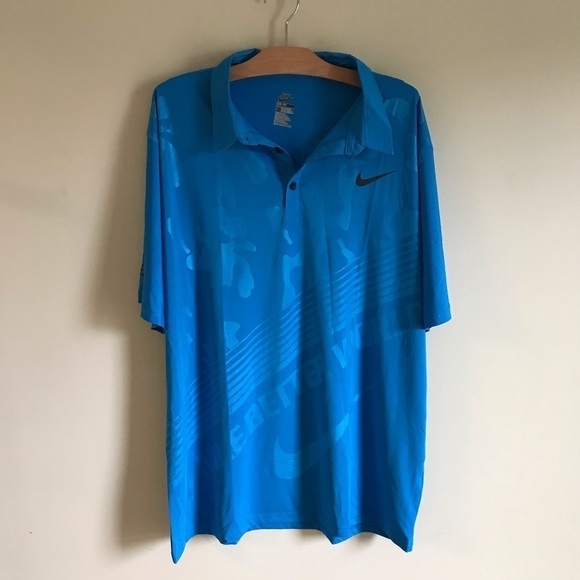 Nike Pro Dri Fit Polo Shirt Blue Plus Size Big & Tall XL - Picture 1 of 8